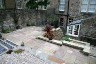 Edinburgh gardeners - overview of Indian flagstone patio.