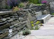 Edinburgh garden designers - another view of stone dyke walling.