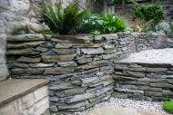 Edinburgh landscapers - close up of stone dyke walling.